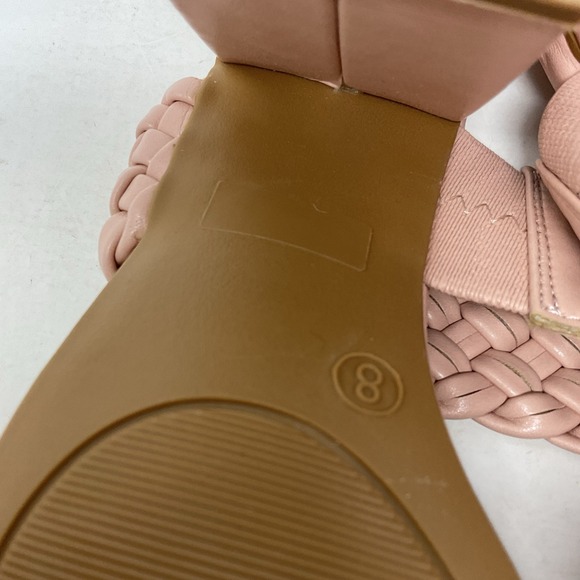 Journee Melissa Sandals Womens 8 Pink Woven Straps Block Heel Slip On Shoes - Picture 10 of 10